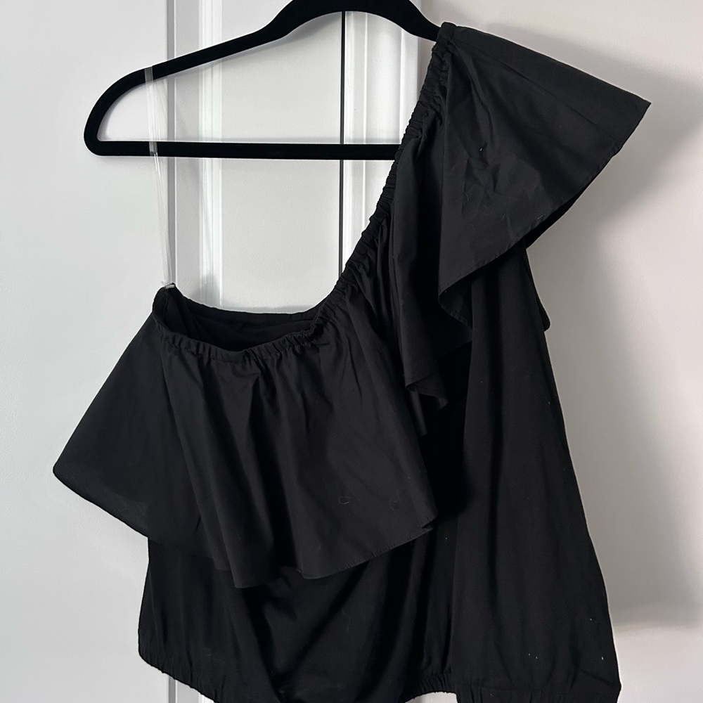 a new day Black One-Shoulder Blouse